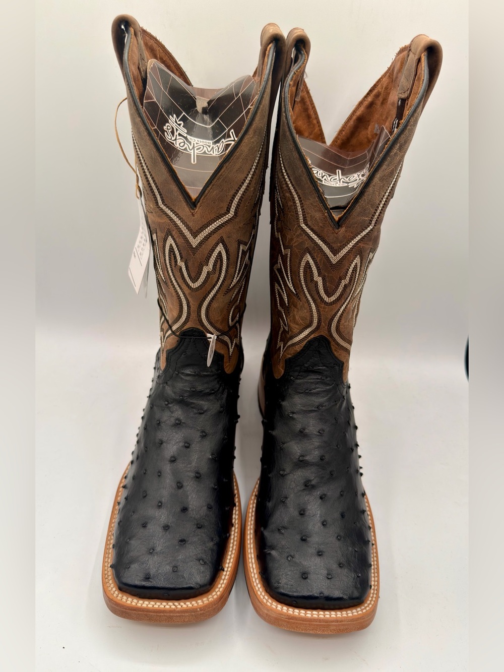 NWT Mens authentic ostrich boots made by ranchers in el paso tx SIZE 9.5D